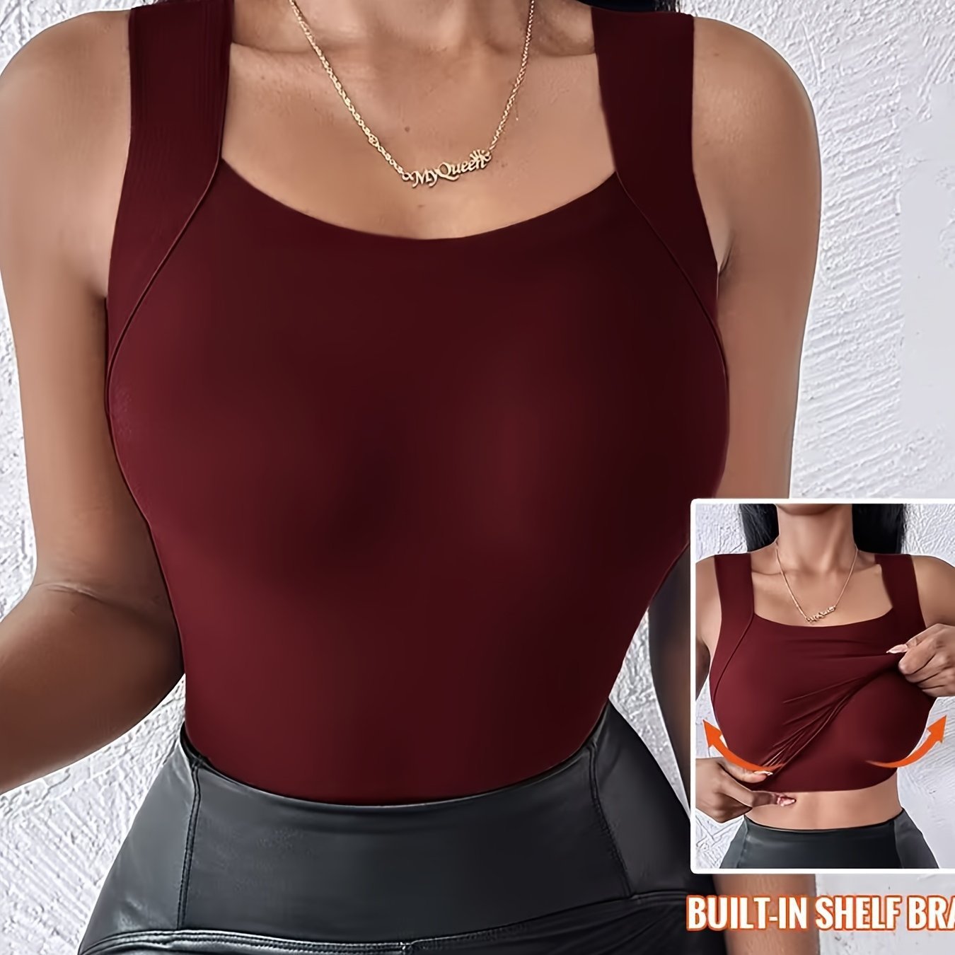 🔥HOT SALE🔥💐Women's U Neck Thermal Tank Tops with Built-In Bra