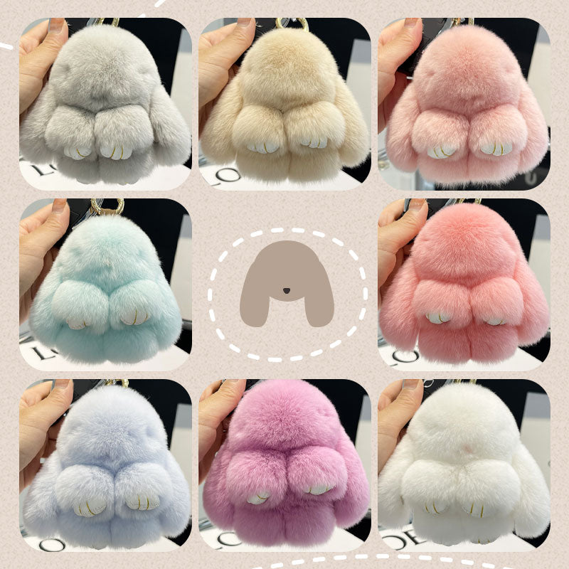 🐰60% OFF NOW! 🏆 Handmade Soft Bunny PomPom Charms – Adorable Design, Premium Yarn & Perfect for Bags/Keys 🎀