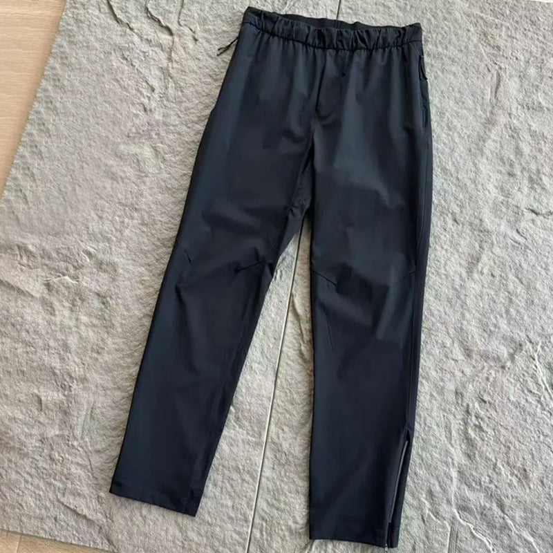 Neutral Side-Zip Cargo Pants with Slit