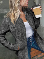 💐Big Sale-49% Off💕Women's Solid Color Pocket Long Sleeve Open Front Coat