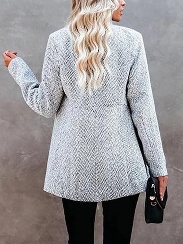 💐Big Sale-49% Off💕Women's Solid Color Pocket Long Sleeve Open Front Coat