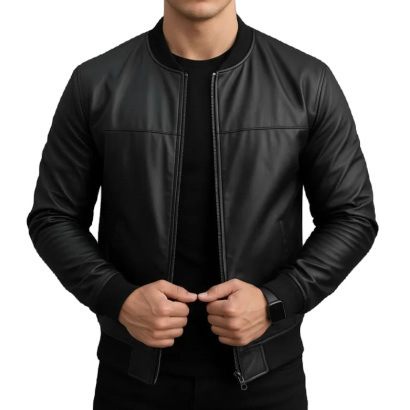 Men's Black Leather Jacket