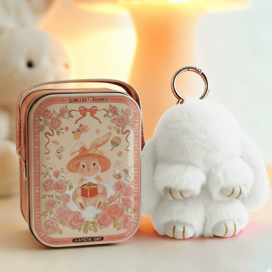 🐰60% OFF NOW! 🏆 Handmade Soft Bunny PomPom Charms – Adorable Design, Premium Yarn & Perfect for Bags/Keys 🎀