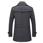 ⏳Time-Limited Special⏰Men's Business Woolen Coat Fashion Double Neck Medium And Long Woolen Coat