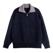 Men's Color-Blocked Zipper Sweater