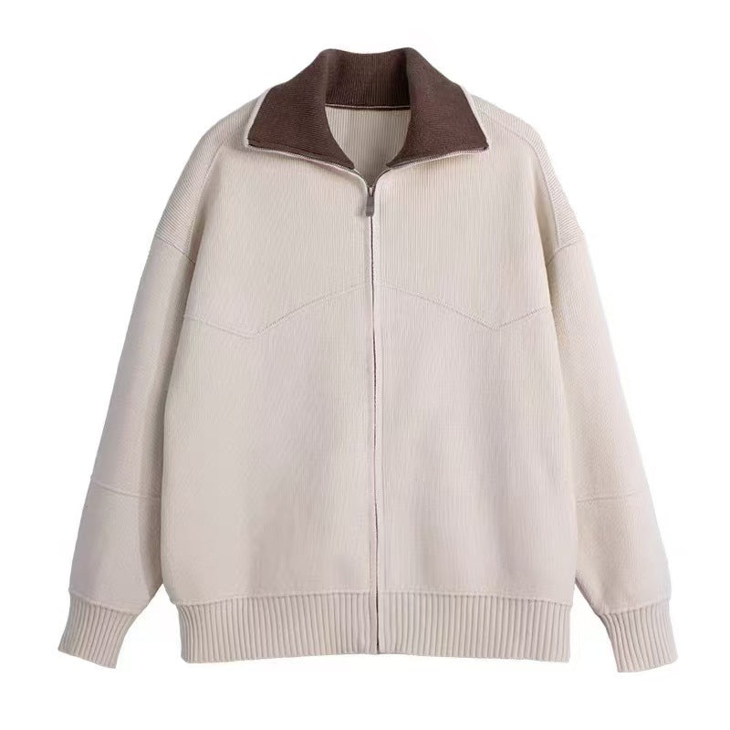 Men's Color-Blocked Zipper Sweater