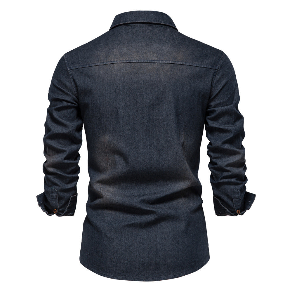 🎁Best Gift For Him✨Men's Denim Non-Iron Long Sleeve Shirt
