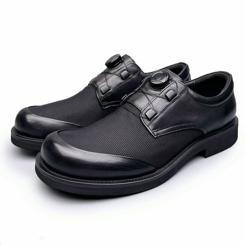 💥Free Shipping ✈️Knob Design Breathable Mesh Leather Shoes