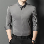 ✨👔2025 New Men's Classic Shirt with Hidden Zipper/ Easy to Put On and Take Off