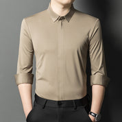 ✨👔2025 New Men's Classic Shirt with Hidden Zipper/ Easy to Put On and Take Off