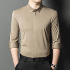 ✨👔2025 New Men's Classic Shirt with Hidden Zipper/ Easy to Put On and Take Off