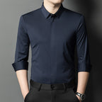 ✨👔2025 New Men's Classic Shirt with Hidden Zipper/ Easy to Put On and Take Off