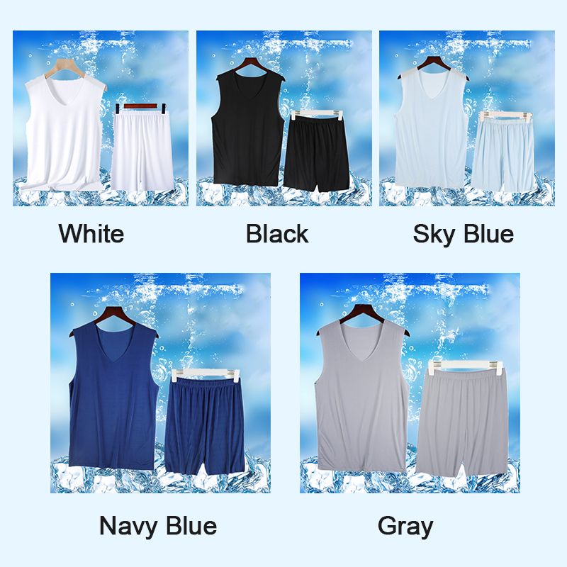 ✨New Arrival⏳✨Men’s V-neck Ice Silk Tank & Shorts 2-piece Set