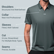 👑Fliwos Men’s Breathable Casual Lapel Wrinkle-free T-shirt