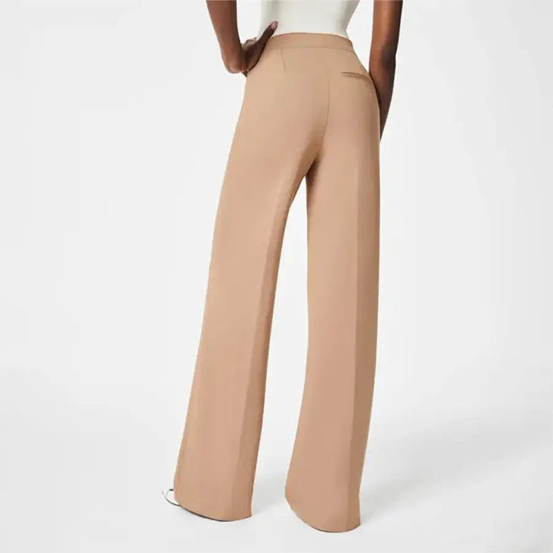 👖Three Lengths Available🔥High Stretch Tummy Control Button Wide Leg Trousers