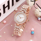 🎁Exquisite Crystal-Studded Ladies' Watch with Bracelet