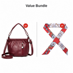 🎀2026 New Arrival🔥Casual Pleated Bucket Soft Leather Handbag Shoulder Bag