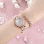 🎁Exquisite Crystal-Studded Ladies' Watch with Bracelet