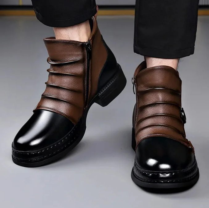 👢 60% OFF NOW! ⏰ Men‘s Genuine Leather Ankle Boots – Durable, Stylish & All-Day Comfort for Casual & Work 🔧