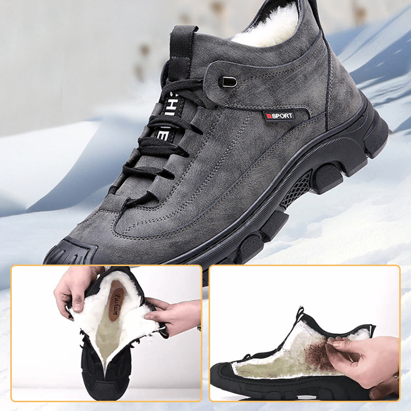 Limited-time 50% off⚡Men's Faux Wool Lining Leather Sneaker