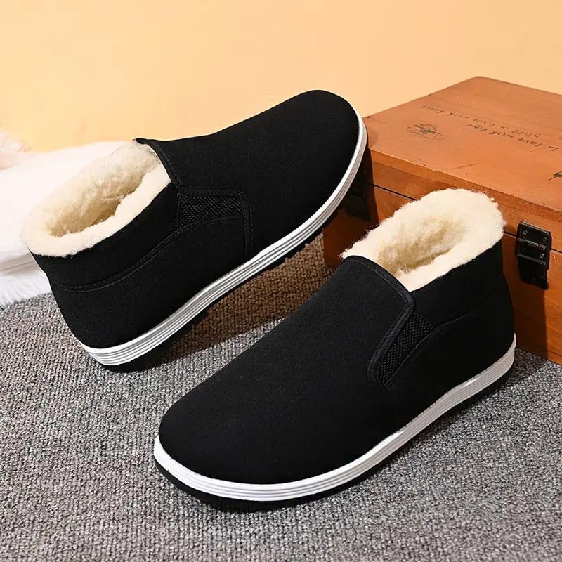 Men's Super Warm Faux Fur Lined Anti-slip Cotton Shoes【BUY 2 GET FREE SHIPPING】
