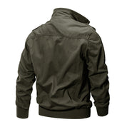 💥Exceptionally high quality-Men's Military Stand Collar Zipper Jacket