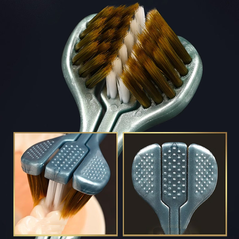 Three-Sided Toothbrush with Soft Bristles for Superior Clean