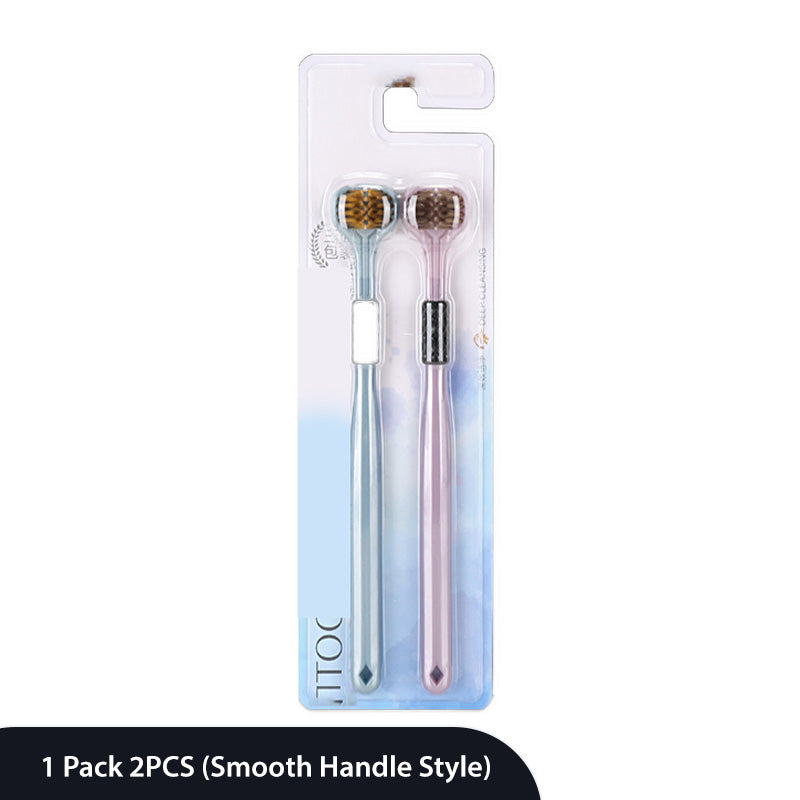 Three-Sided Toothbrush with Soft Bristles for Superior Clean