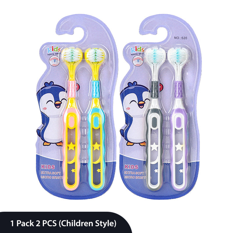 Three-Sided Toothbrush with Soft Bristles for Superior Clean