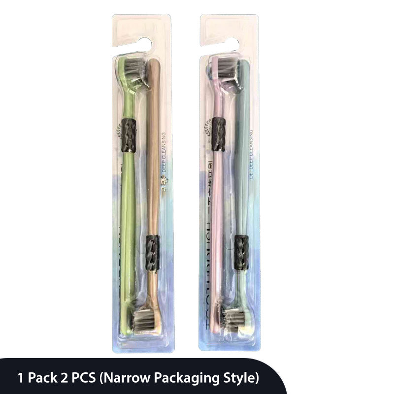 Three-Sided Toothbrush with Soft Bristles for Superior Clean