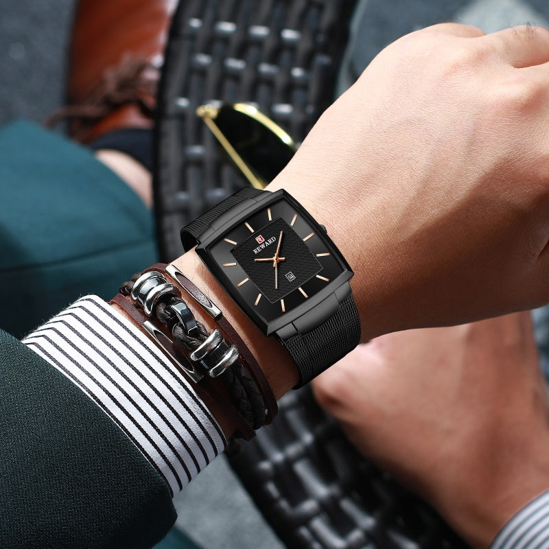 🔥Christmas Limited-Time Sale🔥Men’s Ultra-thin Square Mesh Belt Quartz Watch