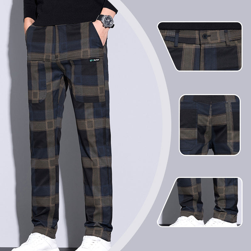🌟Fliwos® Men's Multi-Pocket Plaid Casual Pants