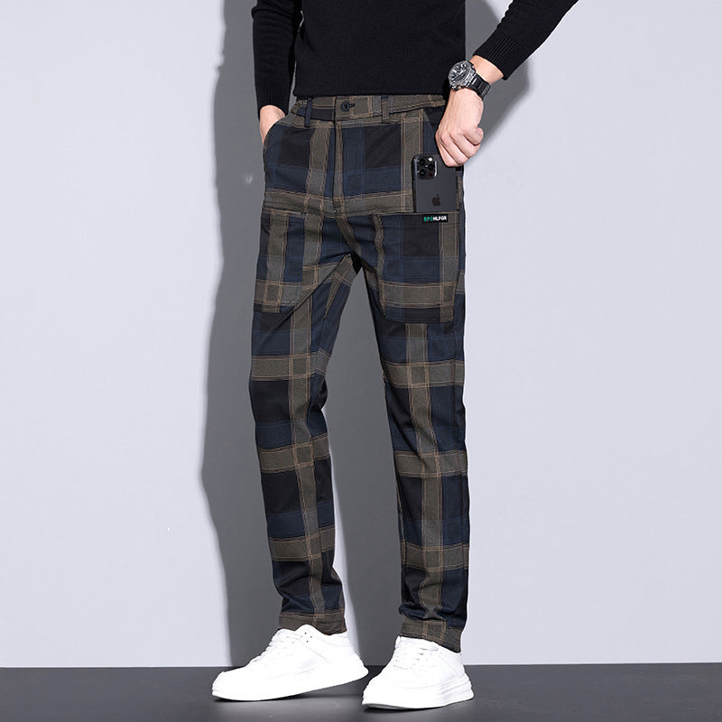 🌟Fliwos® Men's Multi-Pocket Plaid Casual Pants