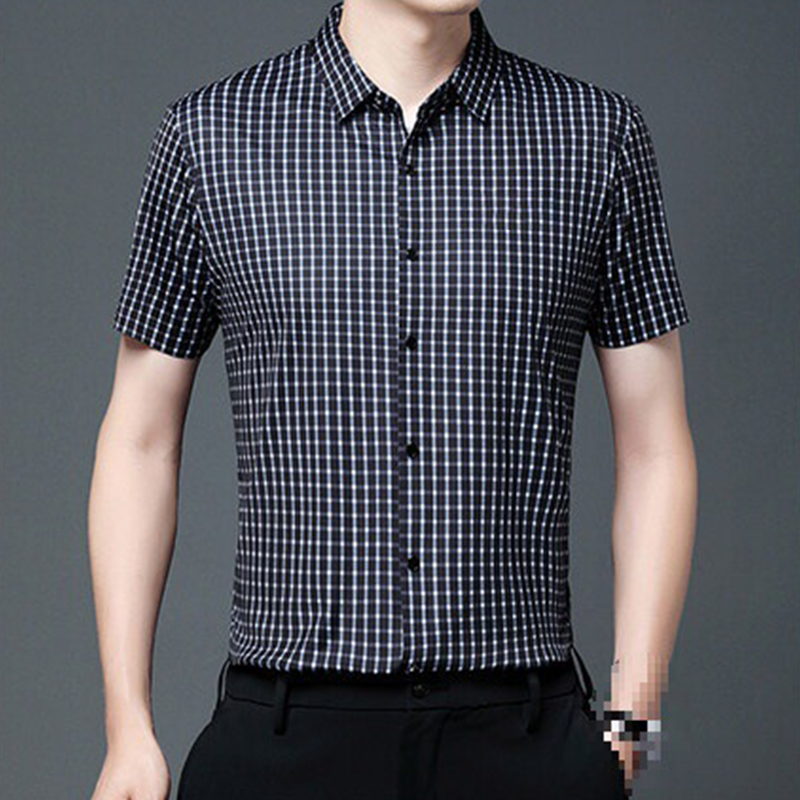 👑Fliwos® Men's Business Casual Short Sleeve Plaid Shirt