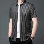 👑Fliwos® Men's Business Casual Short Sleeve Plaid Shirt