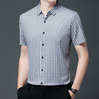 👑Fliwos® Men's Business Casual Short Sleeve Plaid Shirt