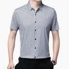 👑Fliwos® Men's Business Casual Short Sleeve Plaid Shirt