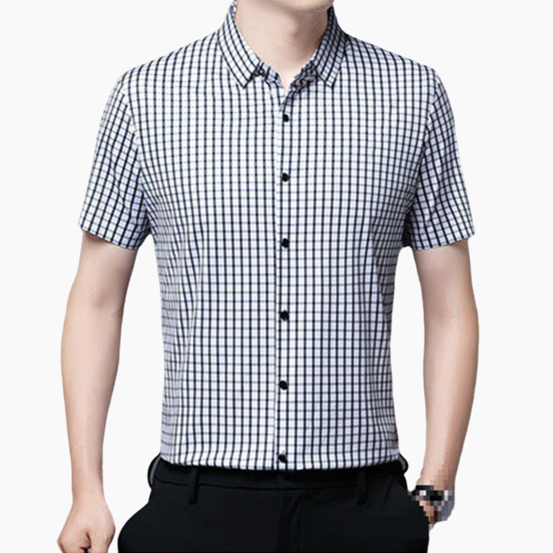 👑Fliwos® Men's Business Casual Short Sleeve Plaid Shirt