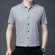 👑Fliwos® Men's Business Casual Short Sleeve Plaid Shirt