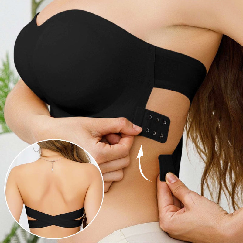 ✨Hot Sale 50% OFF📢Only ￡8.99!!!🔥Women's Non-Slip Strapless Wireless Bra with Crossover Side Closure