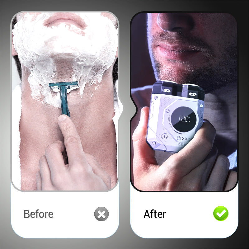 💥 7th Generation Men's Portable Dual-Head Washable Magnetic Shaver