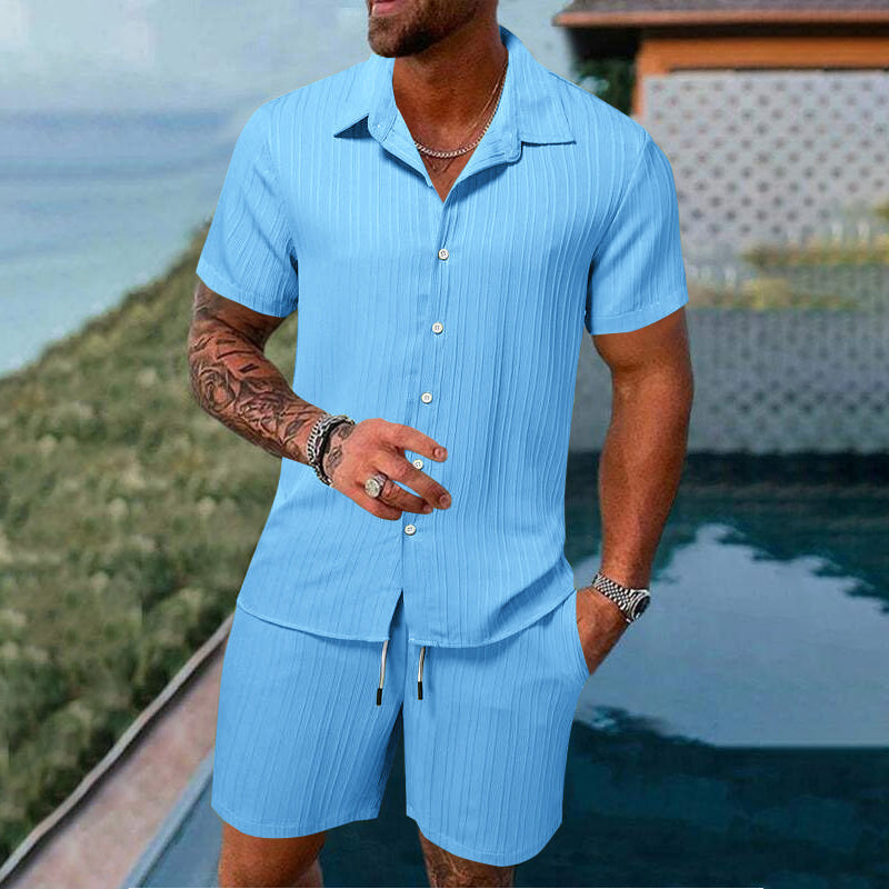 CASUAL STYLE✨Men's Loose Short Sleeve Shirt & Shorts 2-Piece Set