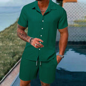 CASUAL STYLE✨Men's Loose Short Sleeve Shirt & Shorts 2-Piece Set