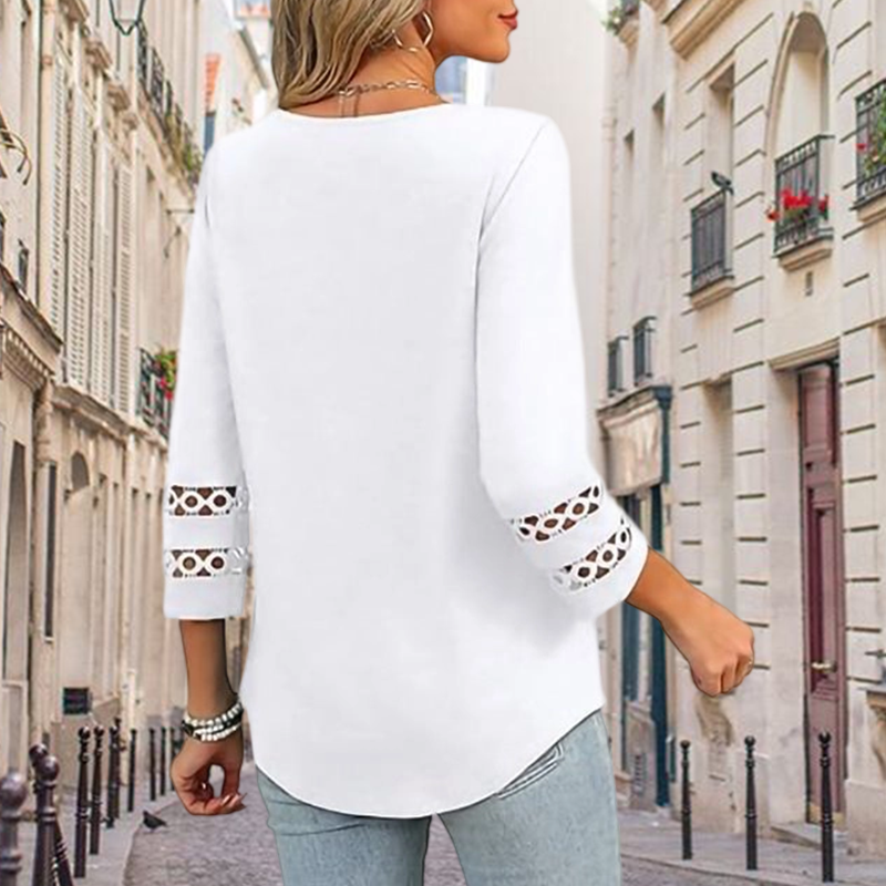 🌞Summer Sale 49% OFF🔥Women’s Solid Casual V-Neck Top with 3/4 Sleeves