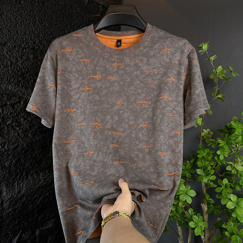 👑Heavyweight T-shirt✨Men's Printed Crew Neck Short Sleeve T-Shirt
