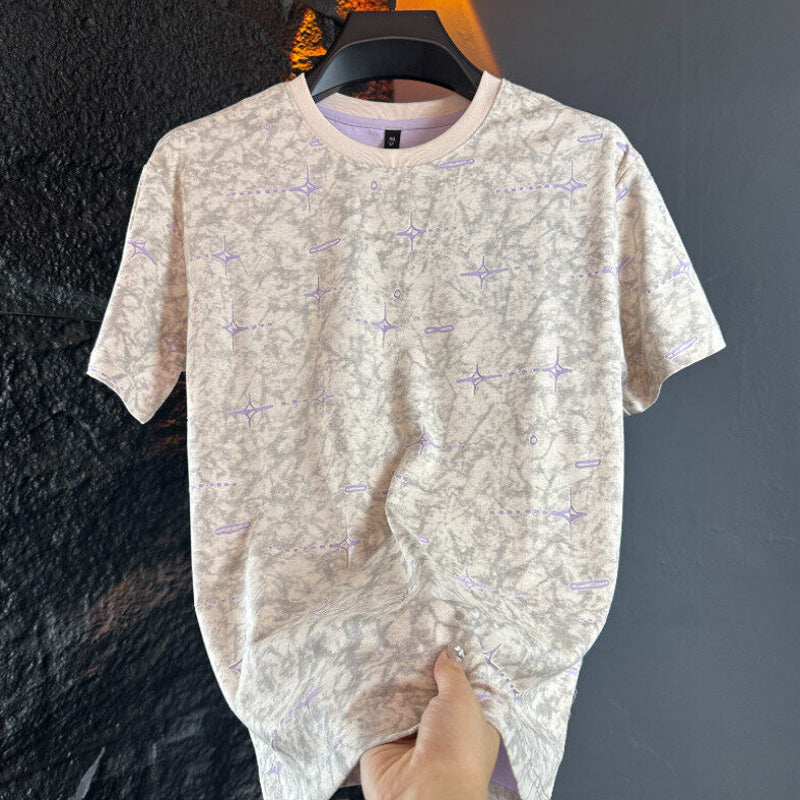 👑Heavyweight T-shirt✨Men's Printed Crew Neck Short Sleeve T-Shirt