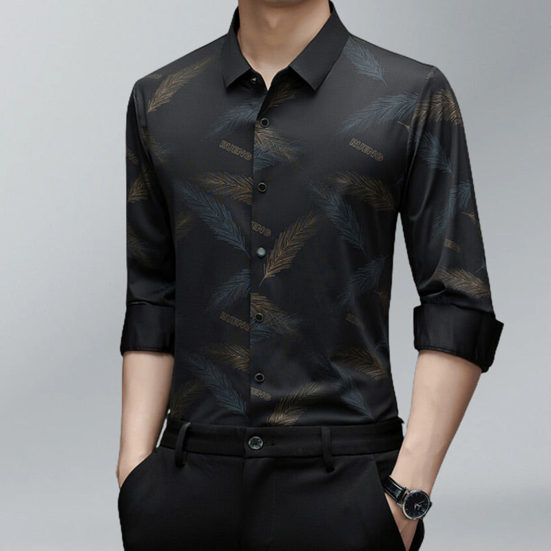 🔥Hot Sale 50% off⌛Men's Business Casual Printed Long-Sleeved Shirt