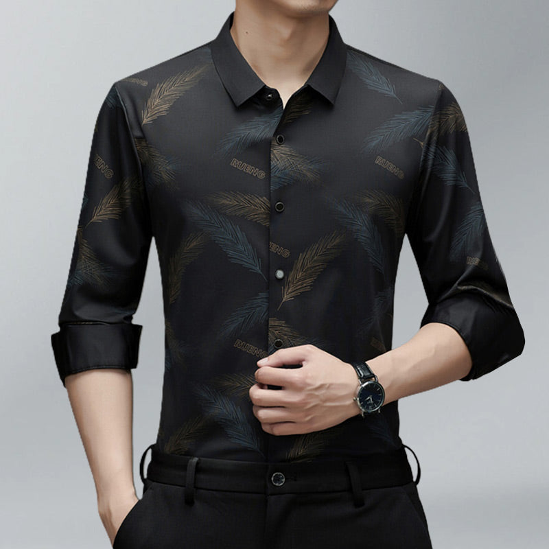 🔥Hot Sale 50% off⌛Men's Business Casual Printed Long-Sleeved Shirt