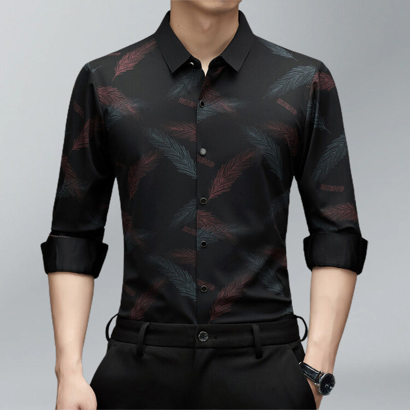 🔥Hot Sale 50% off⌛Men's Business Casual Printed Long-Sleeved Shirt