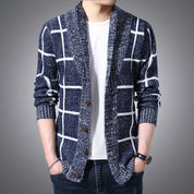 🍂Fall Specials🍂Men's Plaid Knit Sweater Cardigan Jacket